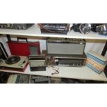 A Vega 402 transistor radio, a Thorn SA102 transistor radio, a Grundig RF111 transistor radio,