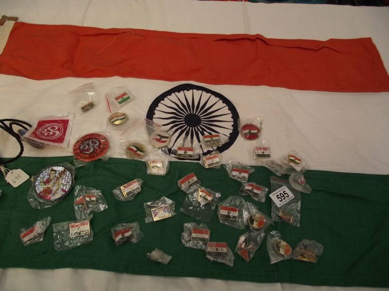 A quantity of India related badges.