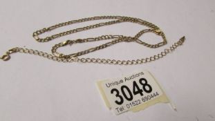 A 9ct gold neck chain and a 9ct gold bracelet. 5.5 grams.