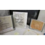 3 Copies of Beatles/Elvis letters, contract, telegraph.