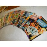 A quantity of Justice League comics,