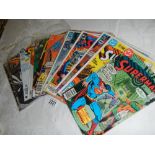 A quantity of Superman action comics