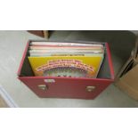 A record case with 15 Beatles albums.
