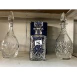 A boxed Dartington crystal decanter & 2 other decanters ****Condition report**** All
