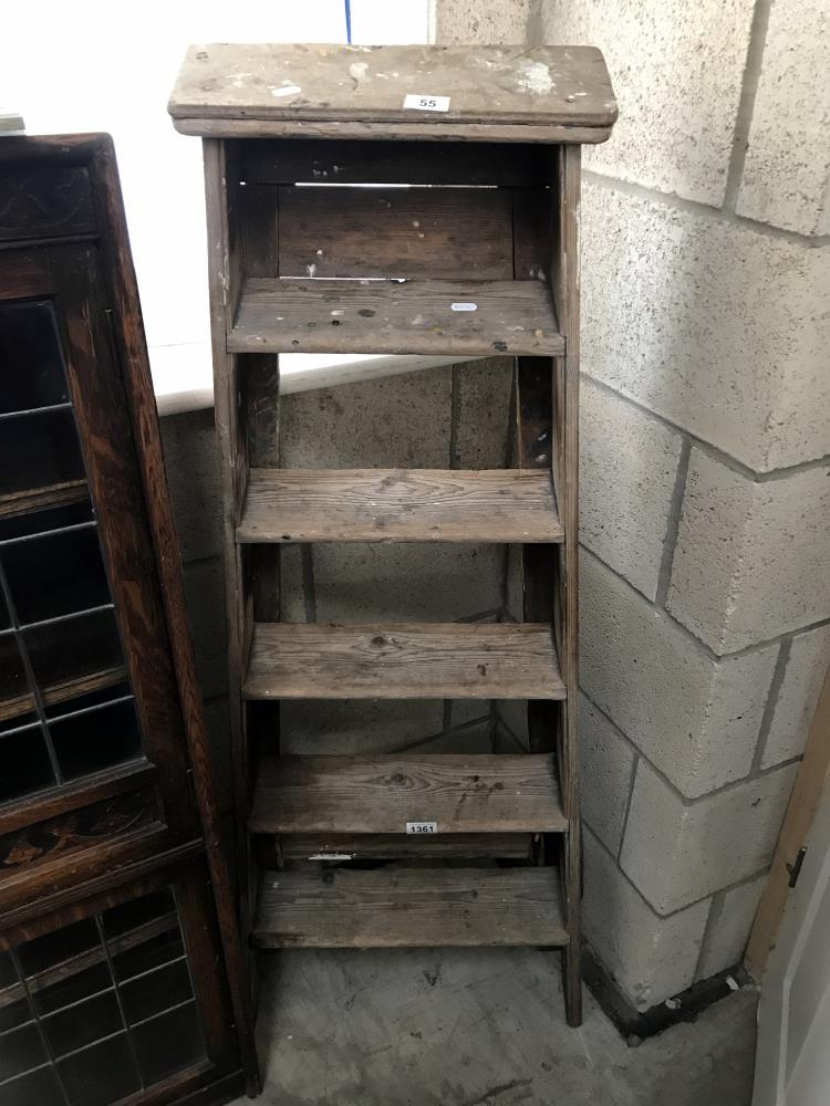 A wooden step ladder