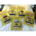 A full set of all 5 Matchbox original models sealed in packs