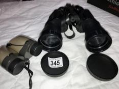 A cased 20 x 50 binoculars & Pentax Junior binoculars