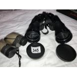 A cased 20 x 50 binoculars & Pentax Junior binoculars