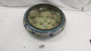 A Chinese Cloisonne bowl with four character mark to base.