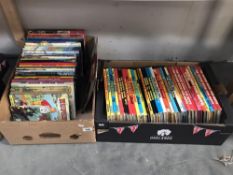 2 boxes of children's books including Dr Who, Rupert, Dandy, Beano & Victor etc.