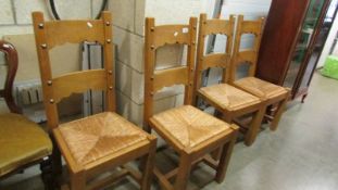 A good set of 4 pine dining chairs.