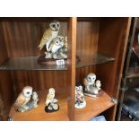 5 owl figures