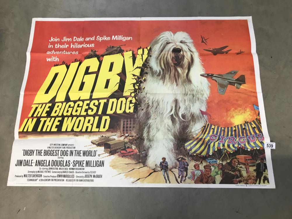 A large 'Digby The Biggest Dog In The World' movie poster.