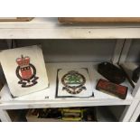 2 art deco framed Military crests,