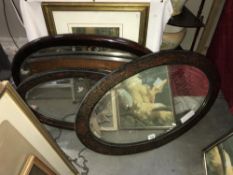 4 old oval mirrors