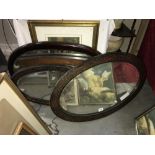 4 old oval mirrors