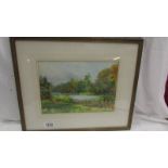 A framed and glazed unsigned rural scene.