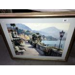 A large picture of a seaside resort