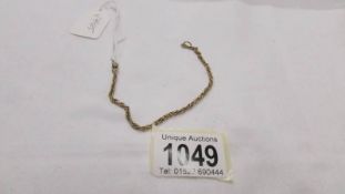 A 9ct gold wrist chain, 3.6 grams.