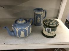 3 Victorian jasperware items including Dudson/Adams etc.