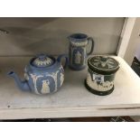 3 Victorian jasperware items including Dudson/Adams etc.