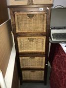 4 wicker drawers on stand