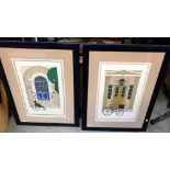 A pair of limited edition prints 'Home delivery' & 'Your carriage awaits' signe Roger Green