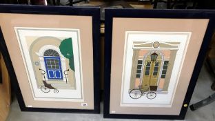 A pair of limited edition prints 'Home delivery' & 'Your carriage awaits' signe Roger Green