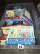 A box of assorted children's books including Roald Dahl.