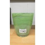 A green glass vase, Kosta Boda.