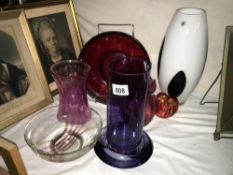 A selection of good coloured glass