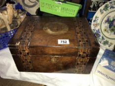 A Victorian inlaid sewing box