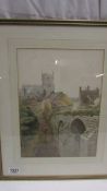 A framed and glazed watercolour signed H J Thurnoll, 1995.