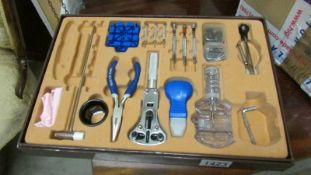 A clock/watch makers tool kit (some bits missing).