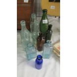 A collection of old bottles including Lincoln related, Arnold & Co.