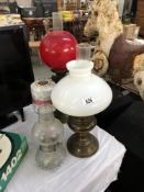 4 old oil lamps.