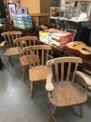 4 kitchen arm chairs including 2 elbow chairs.