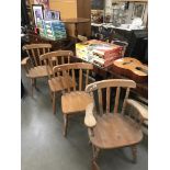 4 kitchen arm chairs including 2 elbow chairs.