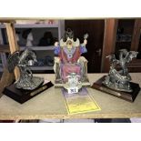 A Tudor mint spellbound figure & 2 pewter dragon figures