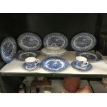 A quantity of blue & white china