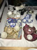 5 trays of miniatures dolls furniture, tea sets etc.