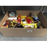 A box of Corgi toys & other models