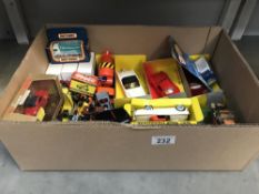 A box of Corgi toys & other models