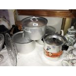 4 good quality aluminium pans with lids