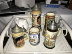 A quantity of beer steins