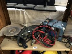 An angle grinder & battery charger