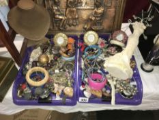 Two trays of costume jewellery