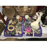 Two trays of costume jewellery