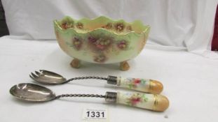 A Carlton Ware salad bowl and servers.