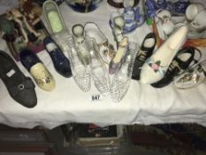 A larger quantity of cabinet shoes - glass, porcelain etc.